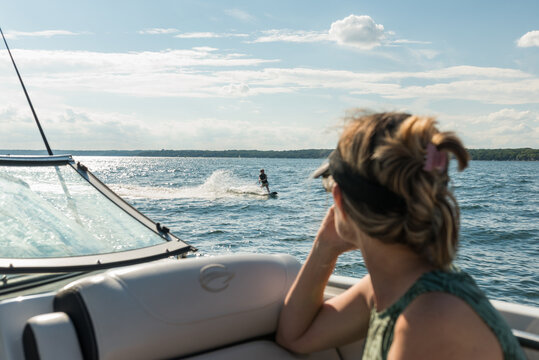 Boy on wakeboard