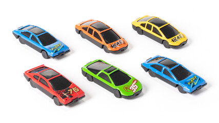 Toy cars set isolated on a white background