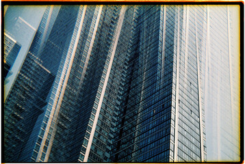 skyscraper in Manhattan, kaleidoscopic, 35mm