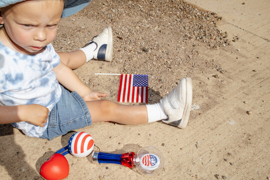 Candid Toddler At 4th of July Parade