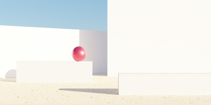 White wall and ball