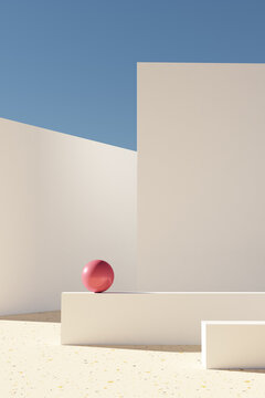 White wall and ball