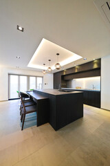 Luxurious interior home with marble tiles