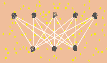 People connecting in bipartite configuration