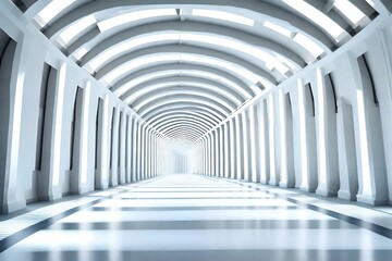 white colored corridor, abstract art, architectural background