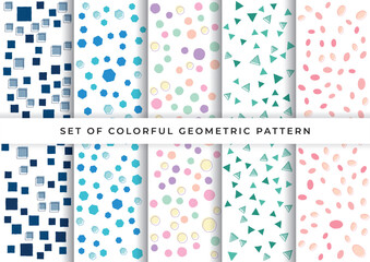 set of colorful geometric pattern wallpaper