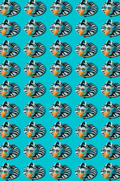 funny zebra-shaped swim rings using sunglasses