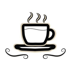 Coffee cup logo images design on white background. Vector illustration EPS 10.