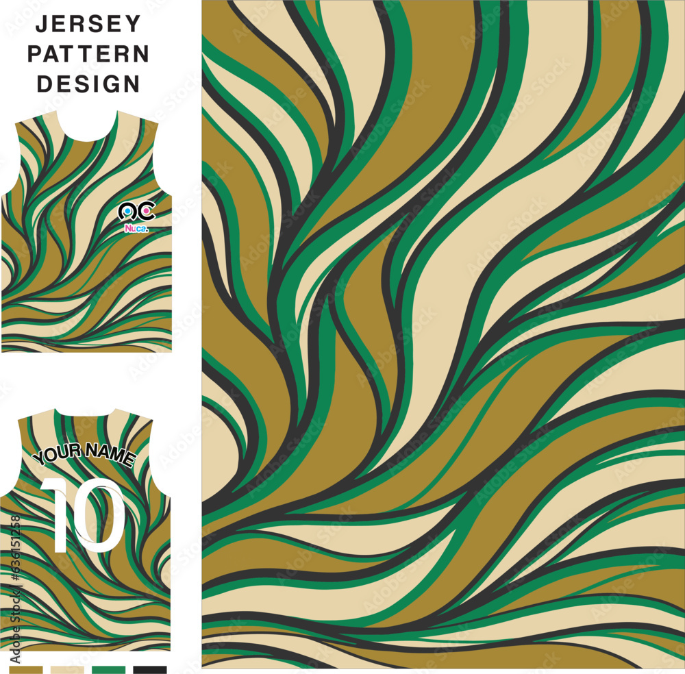 Wall mural abstract curl concept vector jersey pattern template for printing or sublimation sports uniforms foo - Wall murals
