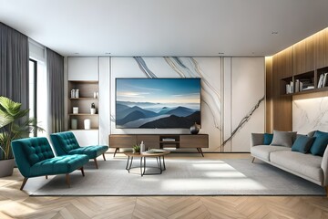 modern living room with sofa