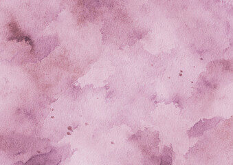 Purple watercolor background with paper texture, vintage watercolor paint splash and stains in elegant blue