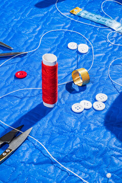 Threads and buttons.