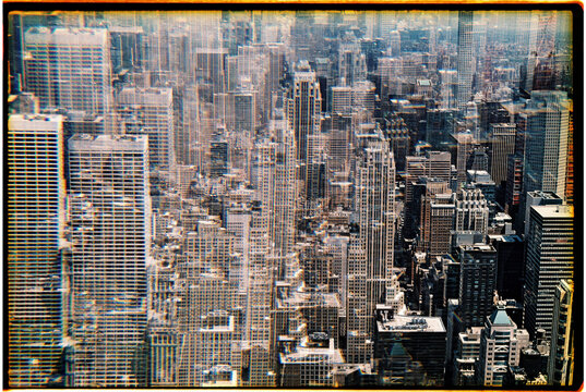 kaleidoscopic image of Midtown Manhattan, 35 mm