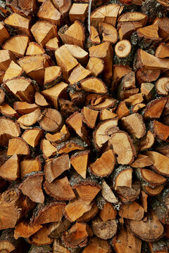 wood pile detail shot