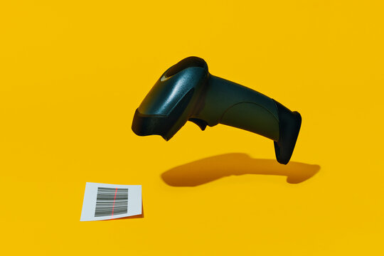 a barcode scanner scans a barcode