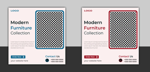 modern furniture social media post design