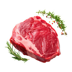 Piece of beef isolated on transparent background