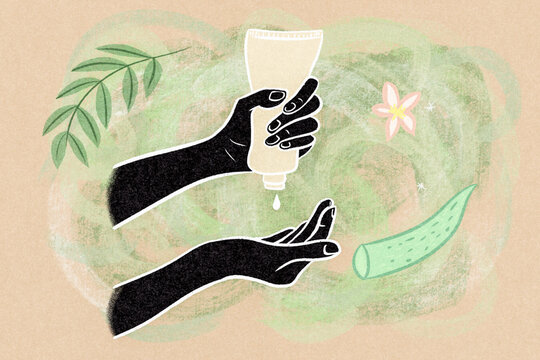 Cosmetic lotion illustration