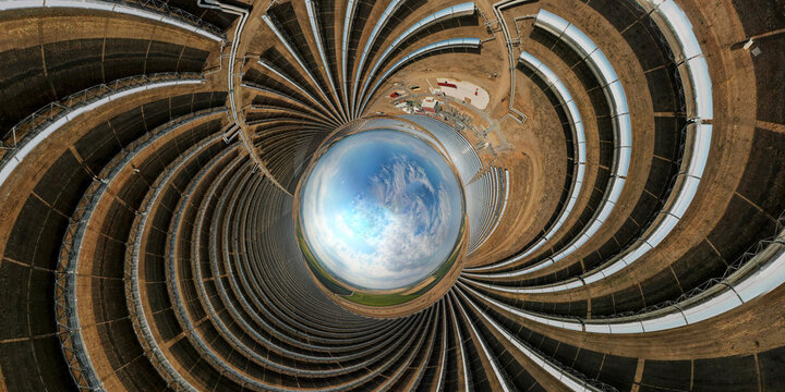 Concentrated solar power - renewable energy transition - tiny planet - Powered by Adobe