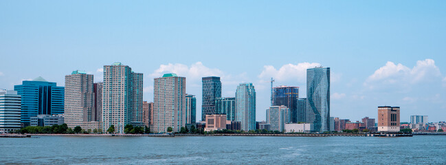 Jsersey City since the Hudson River, US, panoramic format