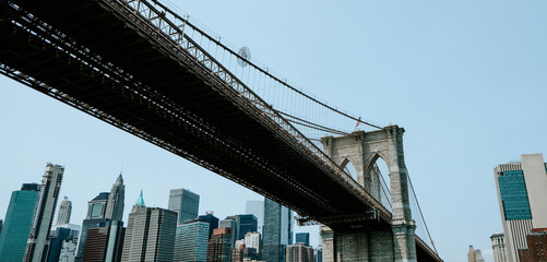 panoramic view of Brooklyn Bridge in New York