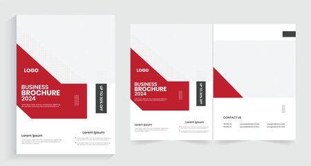 Modern look a4 corporate bifold page brochure, new minimal business marketing materials flier kit, print booklet layout with eps version