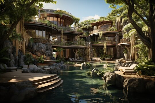 esort and spa with a focus on cultural immersion, offering wellness experiences that incorporate local traditions, cuisine, and activities, providing a truly authentic getaway. Generated with AI