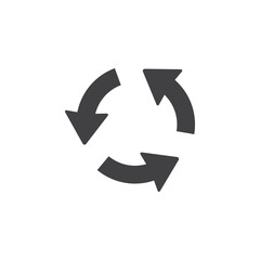 Circular arrow icon vector illustration on white isolated background