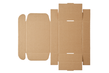 Top view of cardboard box in the unfolded form