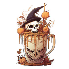 Cute Halloween Coffee Cup Clipart