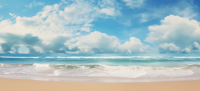 sunny beach scene with an ocean