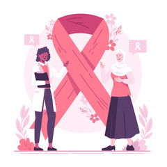 Aware breast cancer illustration