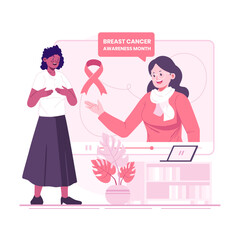 Aware breast cancer illustration