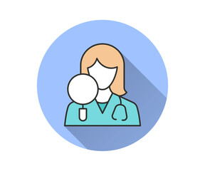 Dermatologist flat icon with long shadow for graphic and web design.