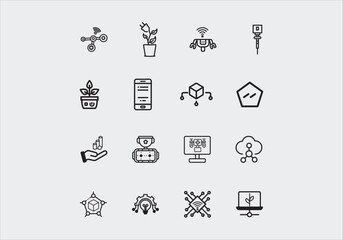 Information technology line icons collection. Big UI icon set in a flat design. Thin outline icons pack. Vector illustration EPS10