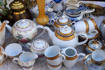 Old and antique items are sold at a flea market in Israel.