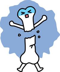 骨折している骨のキャラクター(ベクター)