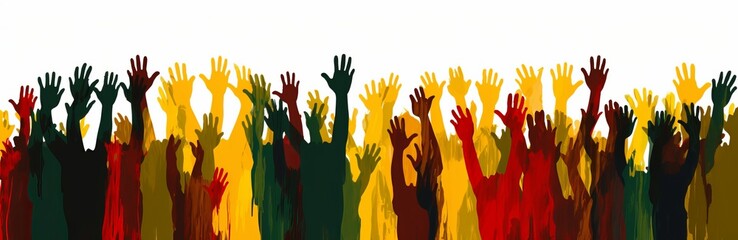 many colorful arms in different colors