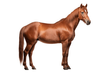 Brown Horse Full Body on Transparent Background Generative Ai
