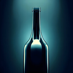 Weinflasche/Flasche vor einem dunklen Hintergrund - obrazy, fototapety, plakaty