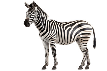 Fototapeta na wymiar Full Body Zebra on transparent Background, Generative Ai