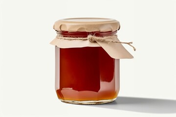 Isolated Jar of Jam with Blank Label, Generative Ai