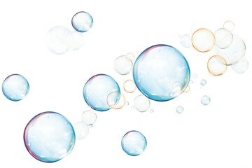 Soap Bubbles on transparent Background, Generative AI - obrazy, fototapety, plakaty