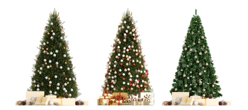 christmas tree and decorations