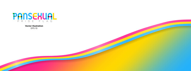 Pansexual Pride Flag Banner with pan pride flag colors and space for text. Editable Vector Illustration. EPS 10	
