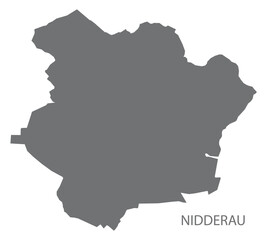 Nidderau German city map grey illustration silhouette shape