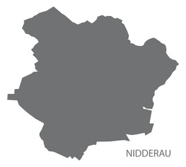 Obraz premium Nidderau German city map grey illustration silhouette shape