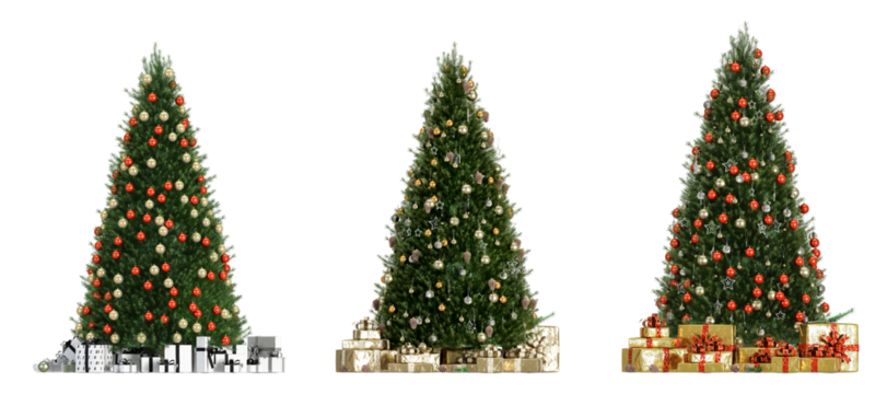 christmas tree and decorations