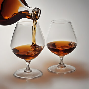 Cognac im Glas vor einem dunklen Hintergrund