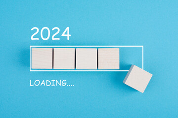 New year 2024 is loading, calendar date, end of the year - obrazy, fototapety, plakaty